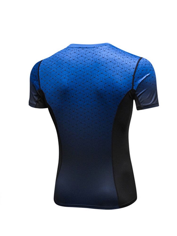 Färgblock Stretch Sports Quick Dry T-Shirt För Män