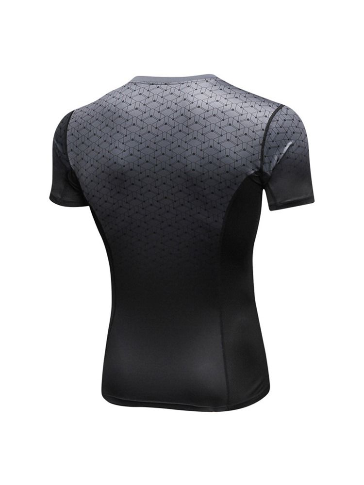 Färgblock Stretch Sports Quick Dry T-Shirt För Män