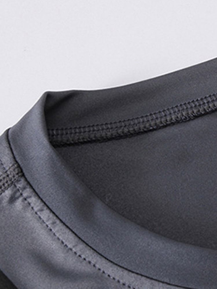 Färgblock Stretch Sports Quick Dry T-Shirt För Män