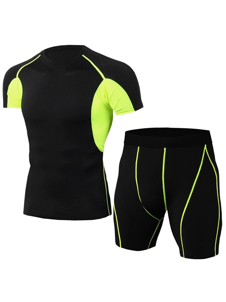 Färgblockshorts För Män Sportset