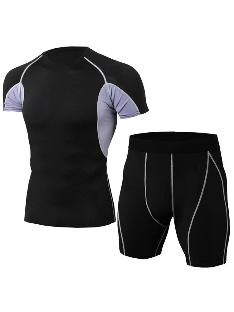 Färgblockshorts För Män Sportset