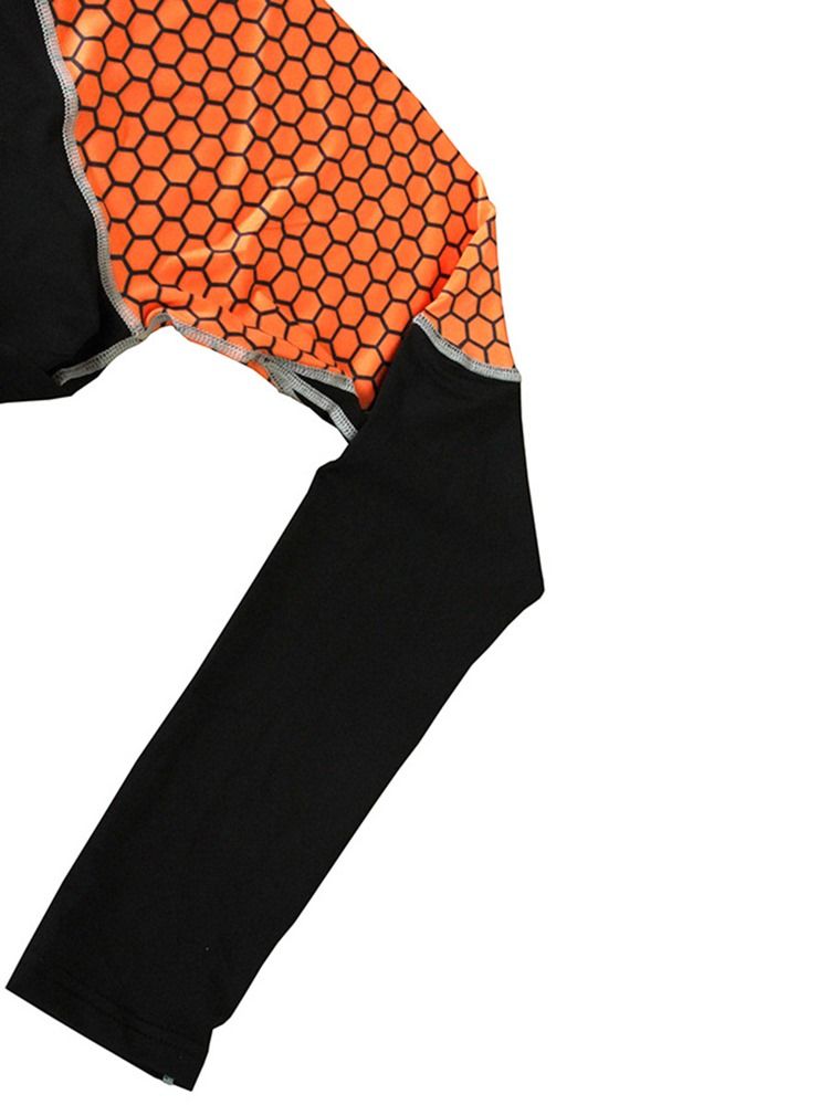 Herr Anti-Svett Bomullsblandningar Patchwork Långärmad Sportset