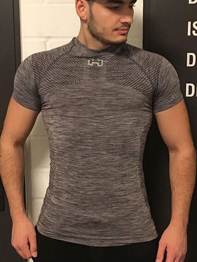 Herr Med Fast Anti-Svetttryck Kortärmad Gym Sport T-Shirt