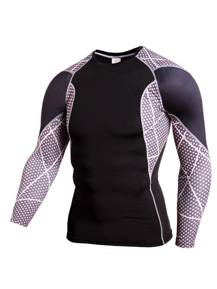 Herr Patchwork Anti-Svett Bomullsblandningar Pullover Sport Toppar
