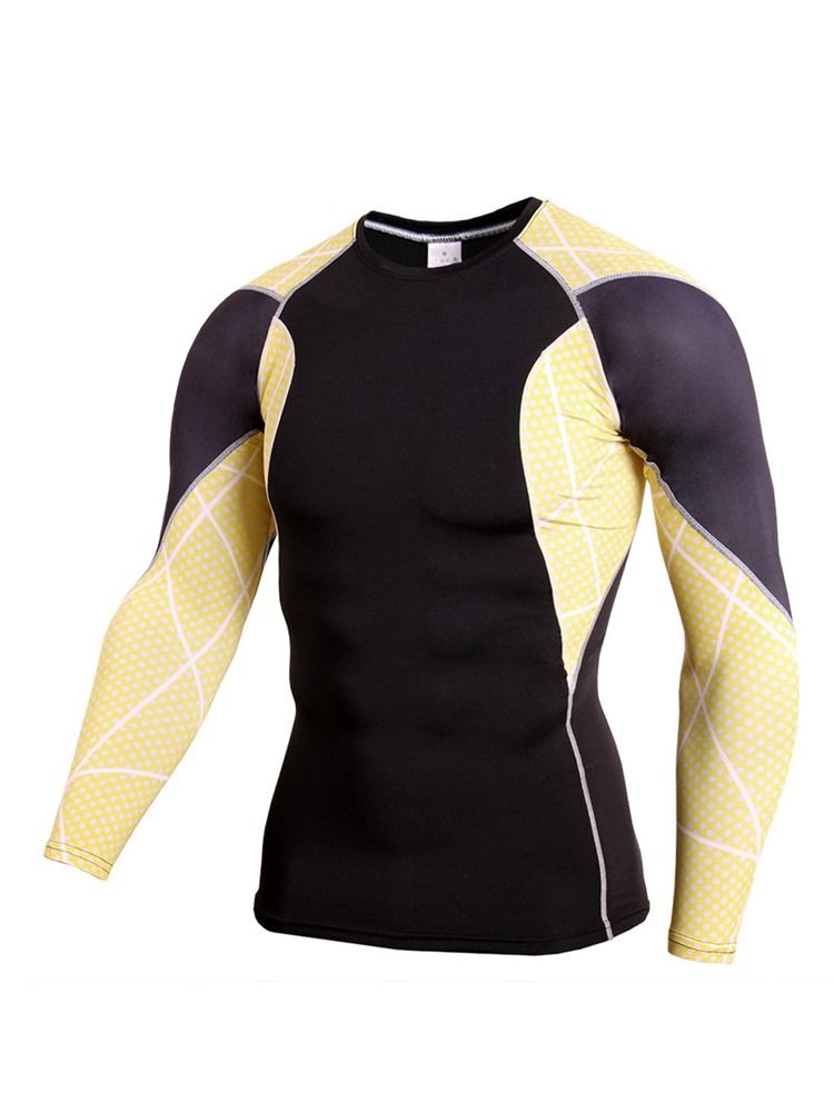 Herr Patchwork Anti-Svett Bomullsblandningar Pullover Sport Toppar