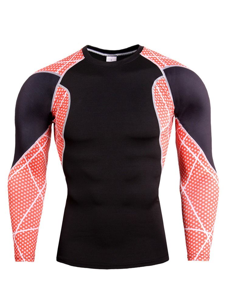 Herr Patchwork Anti-Svett Bomullsblandningar Pullover Sport Toppar