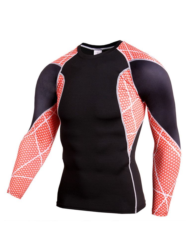 Herr Patchwork Anti-Svett Bomullsblandningar Pullover Sport Toppar