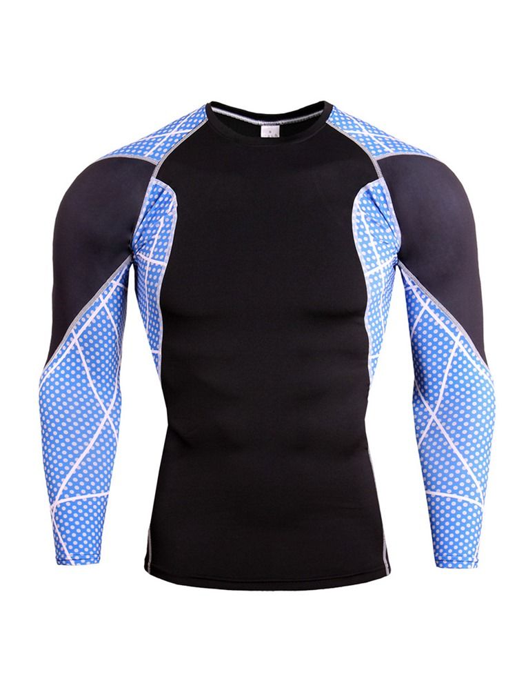 Herr Patchwork Anti-Svett Bomullsblandningar Pullover Sport Toppar