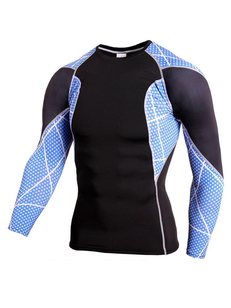 Herr Patchwork Anti-Svett Bomullsblandningar Pullover Sport Toppar