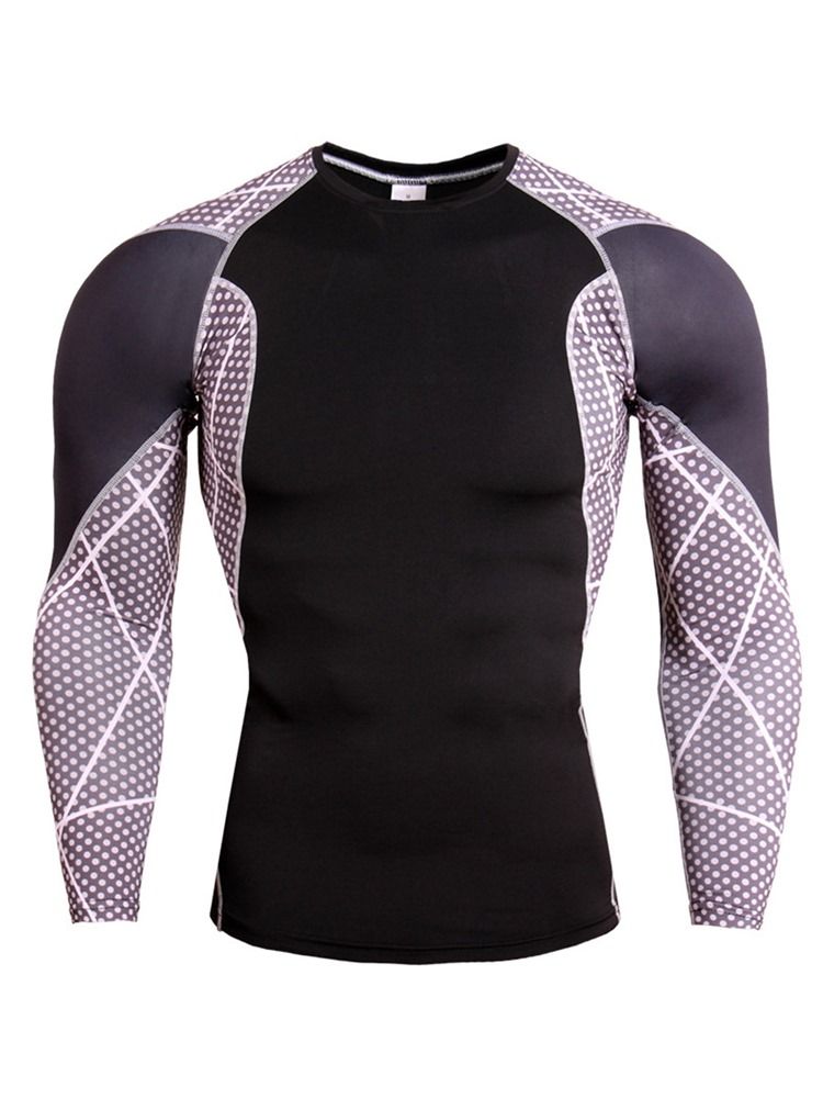 Herr Patchwork Anti-Svett Bomullsblandningar Pullover Sport Toppar