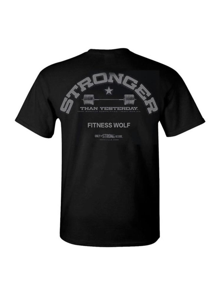 Herrtröja Med Bokstavstryck Gym Sport T-Shirt