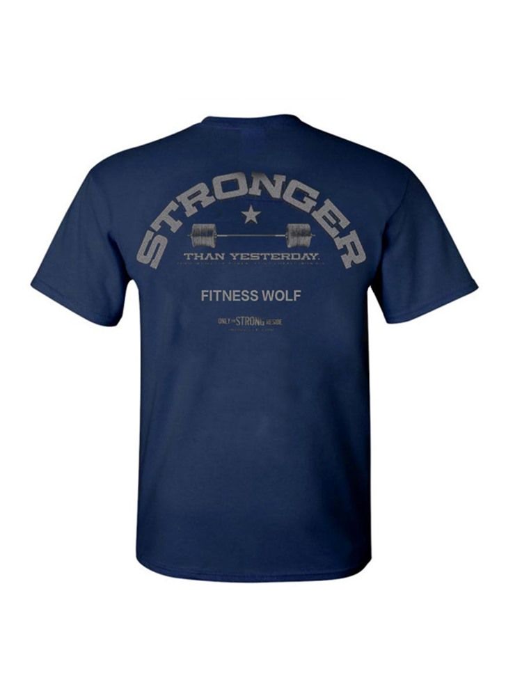 Herrtröja Med Bokstavstryck Gym Sport T-Shirt