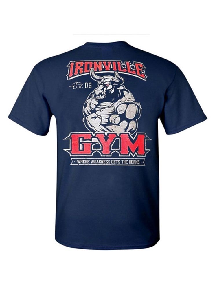 Herrtröja Med Bokstavstryck Gym Sport T-Shirt