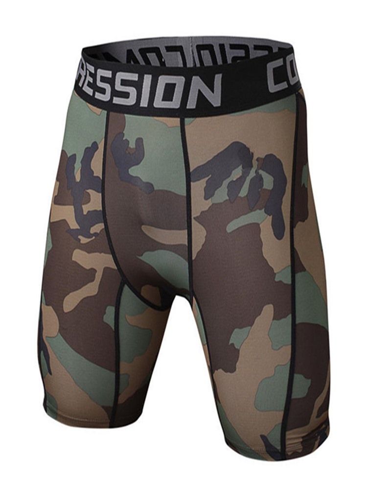 Kamouflage Sommarshorts För Män Sportbyxor