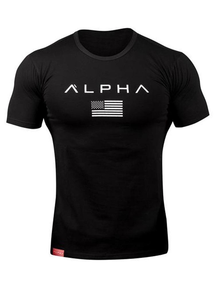 Kamouflagetrycktröja För Män Gym Sport T-Shirt
