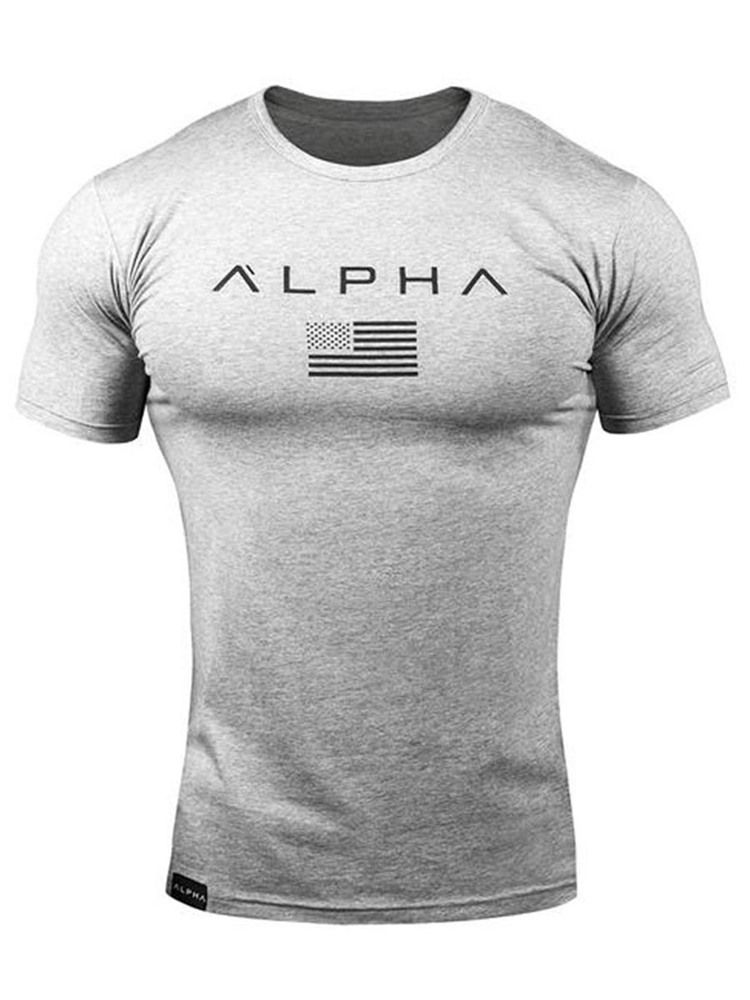 Kamouflagetrycktröja För Män Gym Sport T-Shirt
