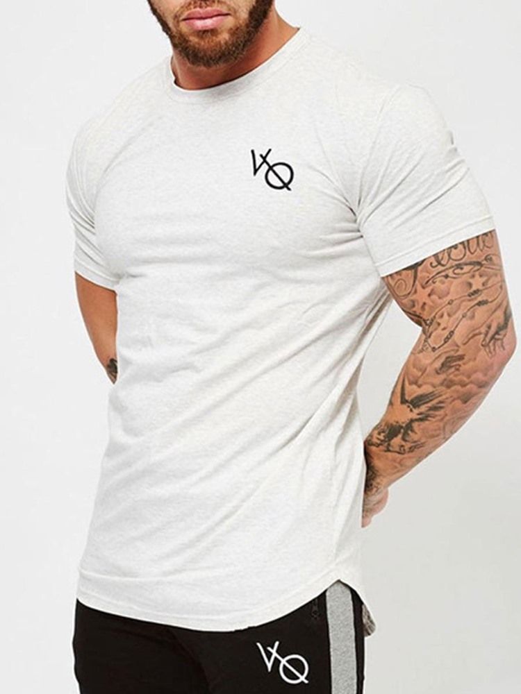 Kortärmad Tröja Med Andastryck För Män Gym Sport T-Shirt