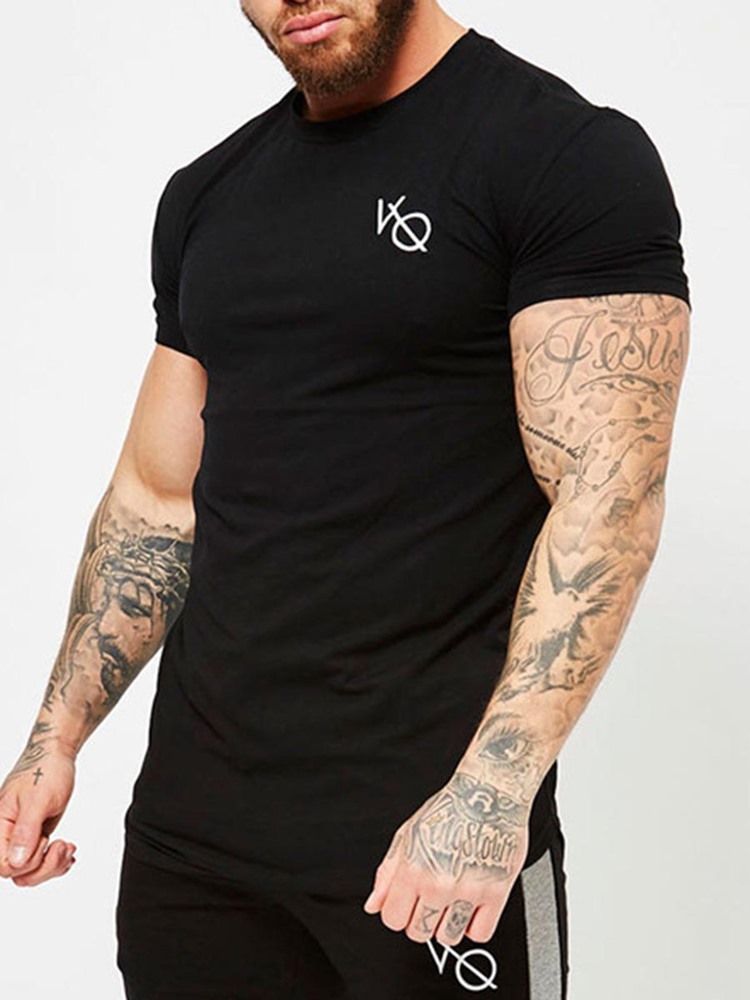 Kortärmad Tröja Med Andastryck För Män Gym Sport T-Shirt