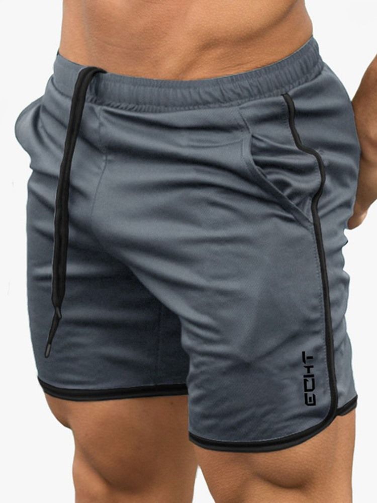 Män Letter Shorts Löpsport Byxor