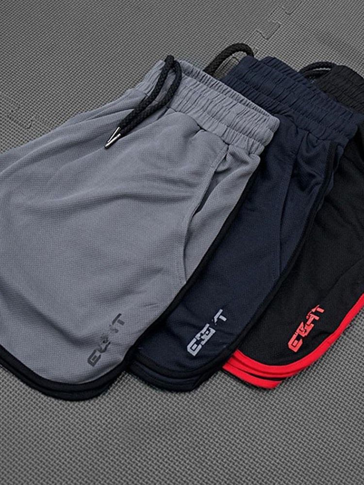 Män Letter Shorts Löpsport Byxor