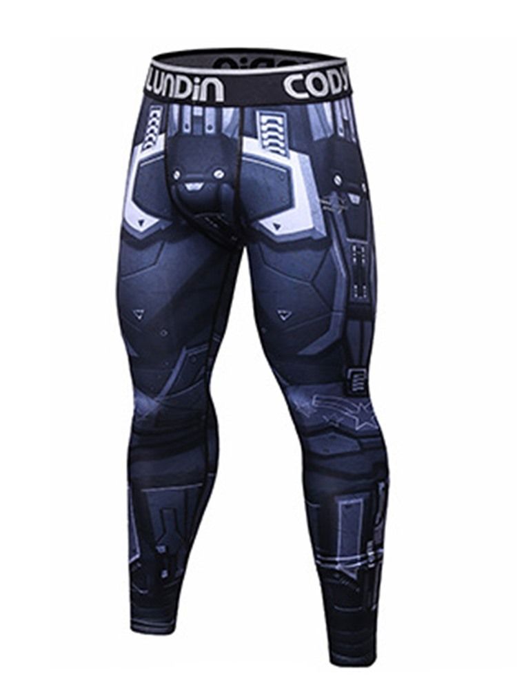 Print Compression Dry Cool Sports Tights Herrbyxor