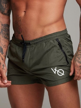 Snabbtorkande Bokstavshorts För Män Sportbyxor