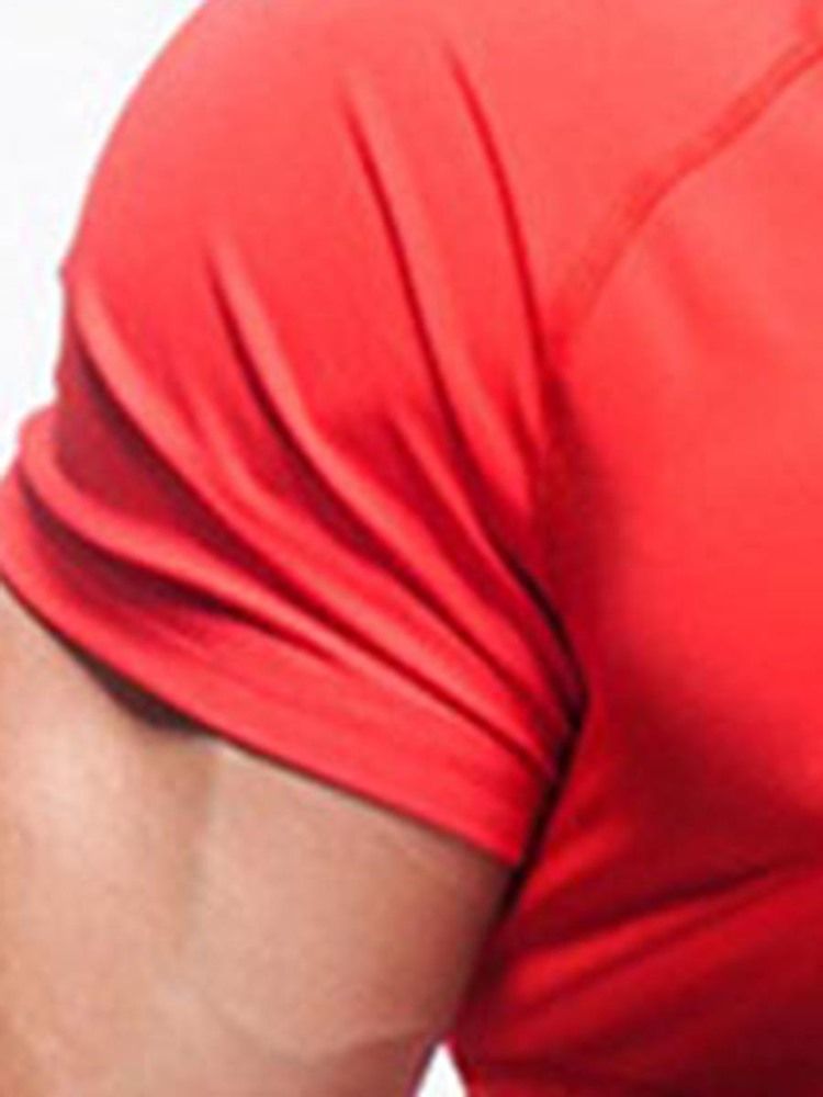 Snabbtorkande Färgblock För Män Kortärmad T-Shirt För Gym