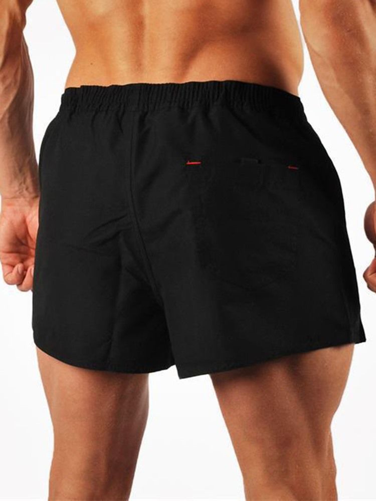 Snabbtorkande Sommarsportshorts För Män Som Andas Med Bokstavstryck