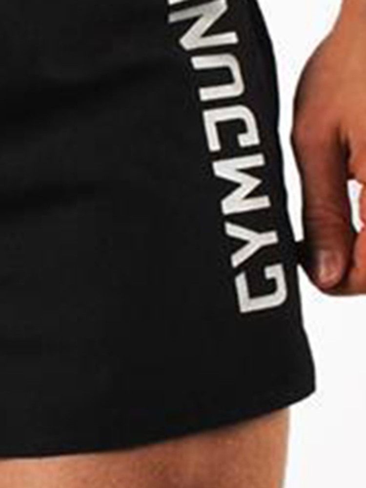 Snabbtorkande Sommarsportshorts För Män Som Andas Med Bokstavstryck