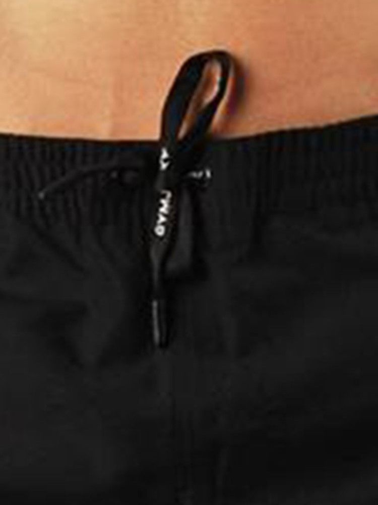 Snabbtorkande Sommarsportshorts För Män Som Andas Med Bokstavstryck