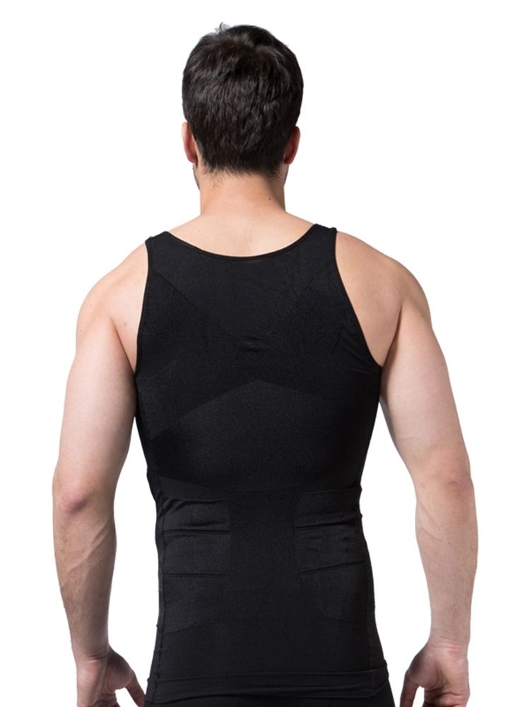 Solid Ventilerande Body Shaping Sportväst Topp För Män