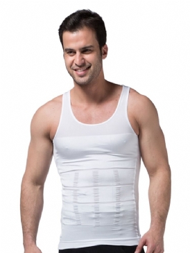 Solid Ventilerande Body Shaping Sportväst Topp För Män