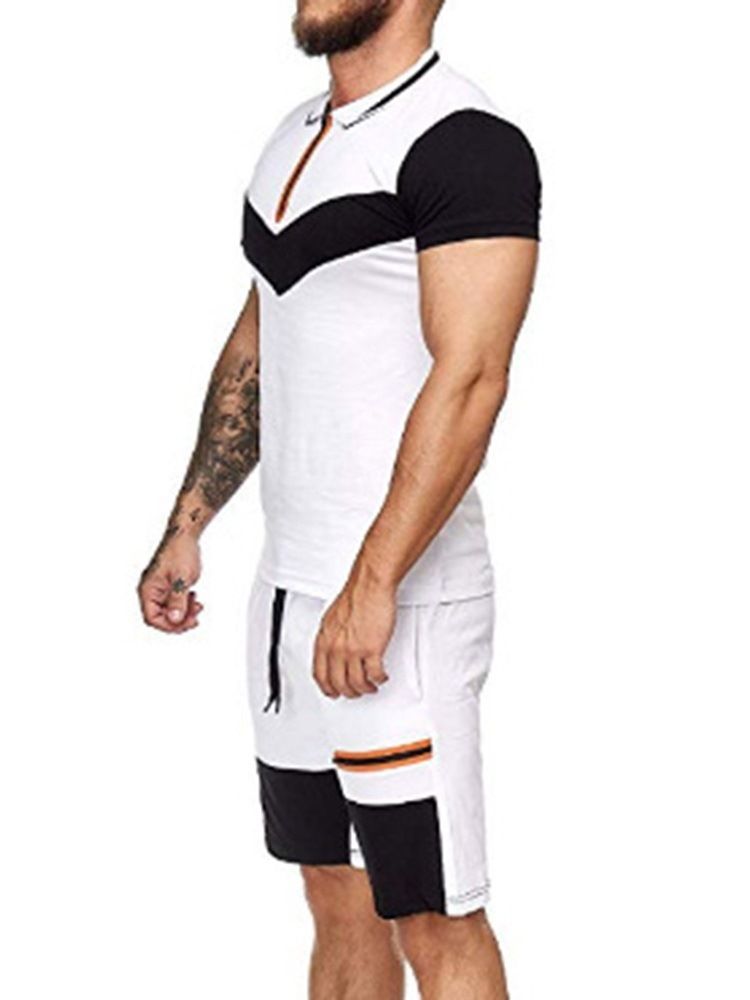 Sport T-Shirt Color Block Sommar Outfit