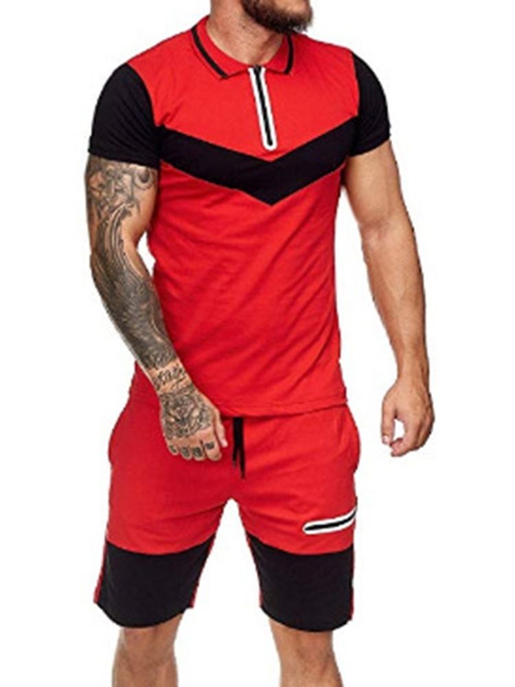 Sport T-Shirt Color Block Sommar Outfit