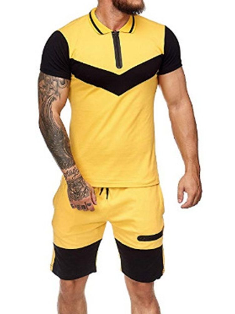 Sport T-Shirt Color Block Sommar Outfit