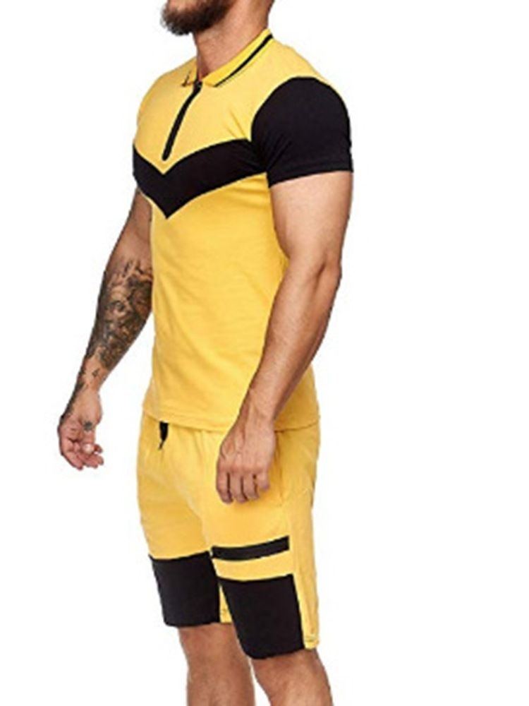 Sport T-Shirt Color Block Sommar Outfit