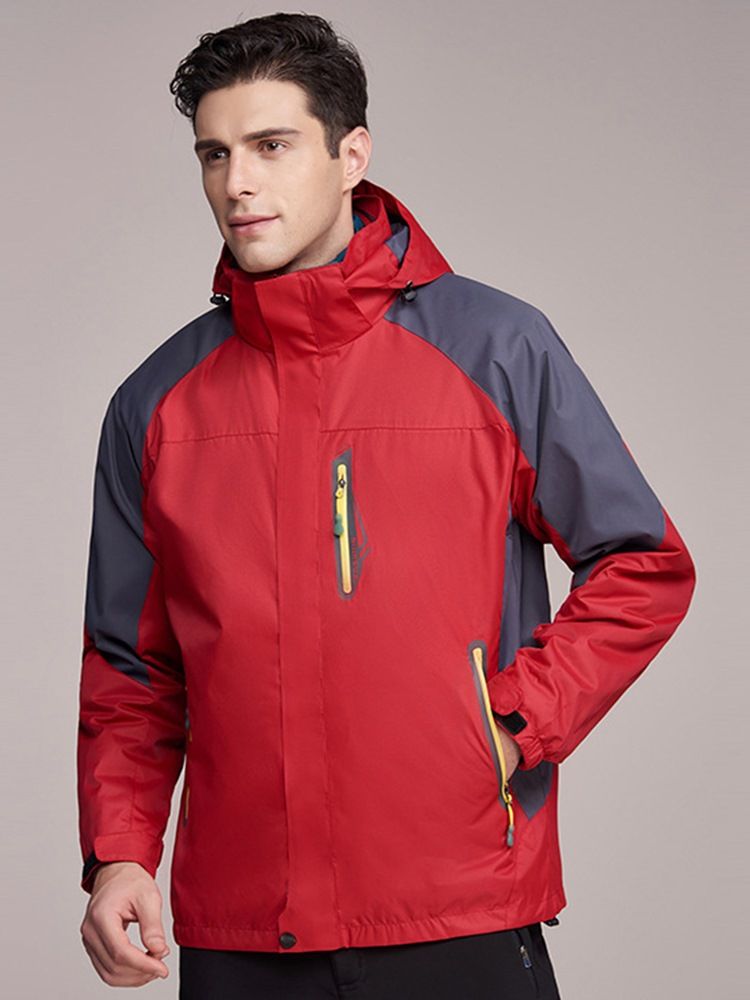 Vandring Polyester Vindtät Man Color Block Toppar