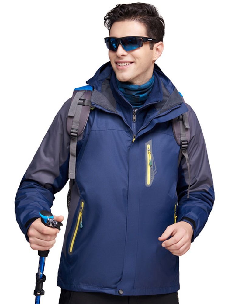 Vandring Polyester Vindtät Man Color Block Toppar