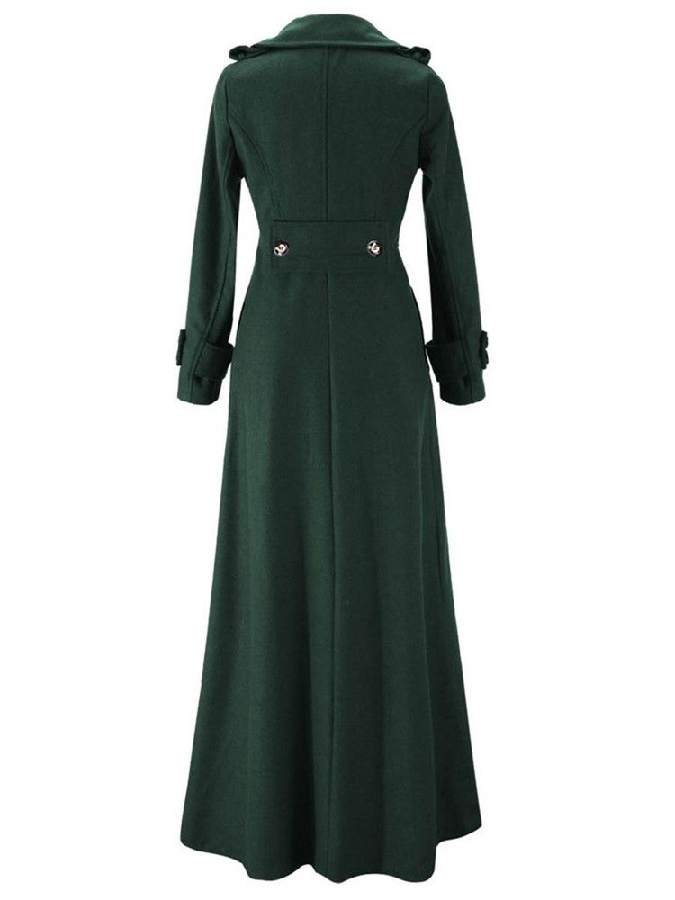 Lång Långärmad Smal Trenchcoat