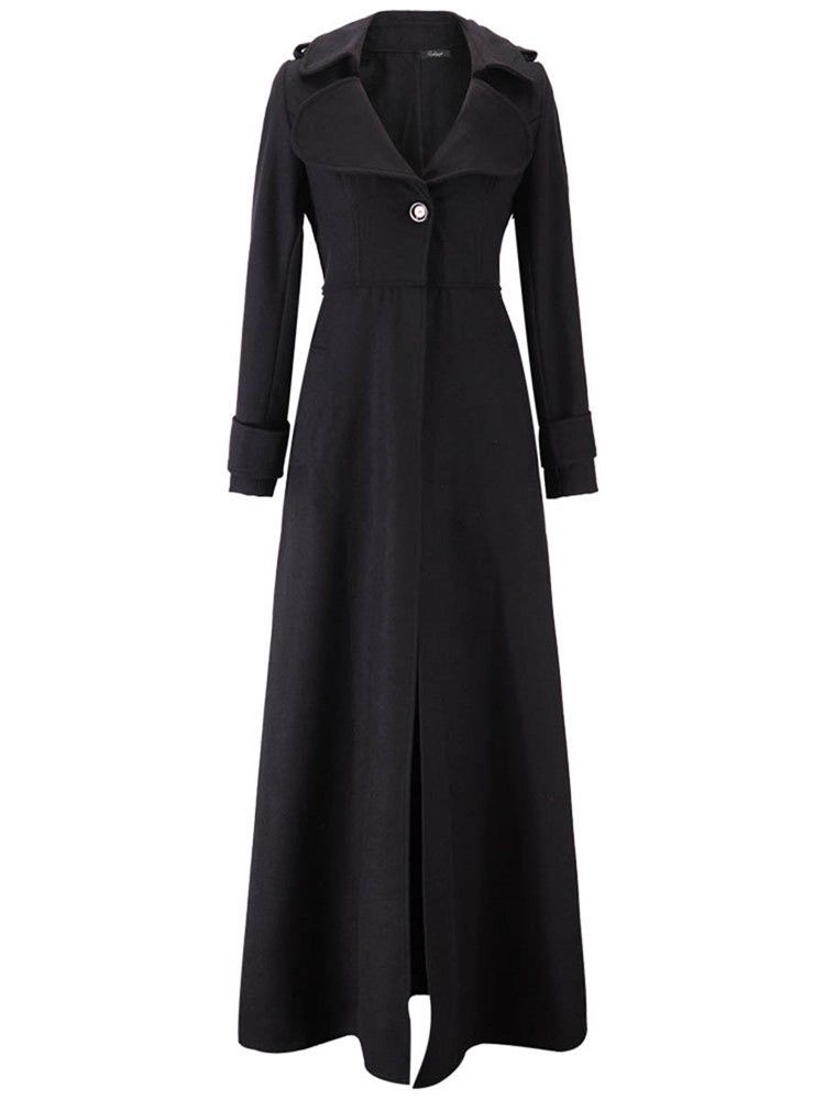 Lång Långärmad Smal Trenchcoat