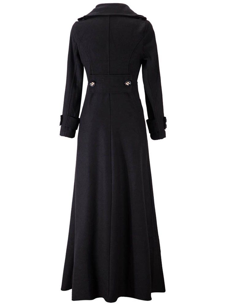 Lång Långärmad Smal Trenchcoat
