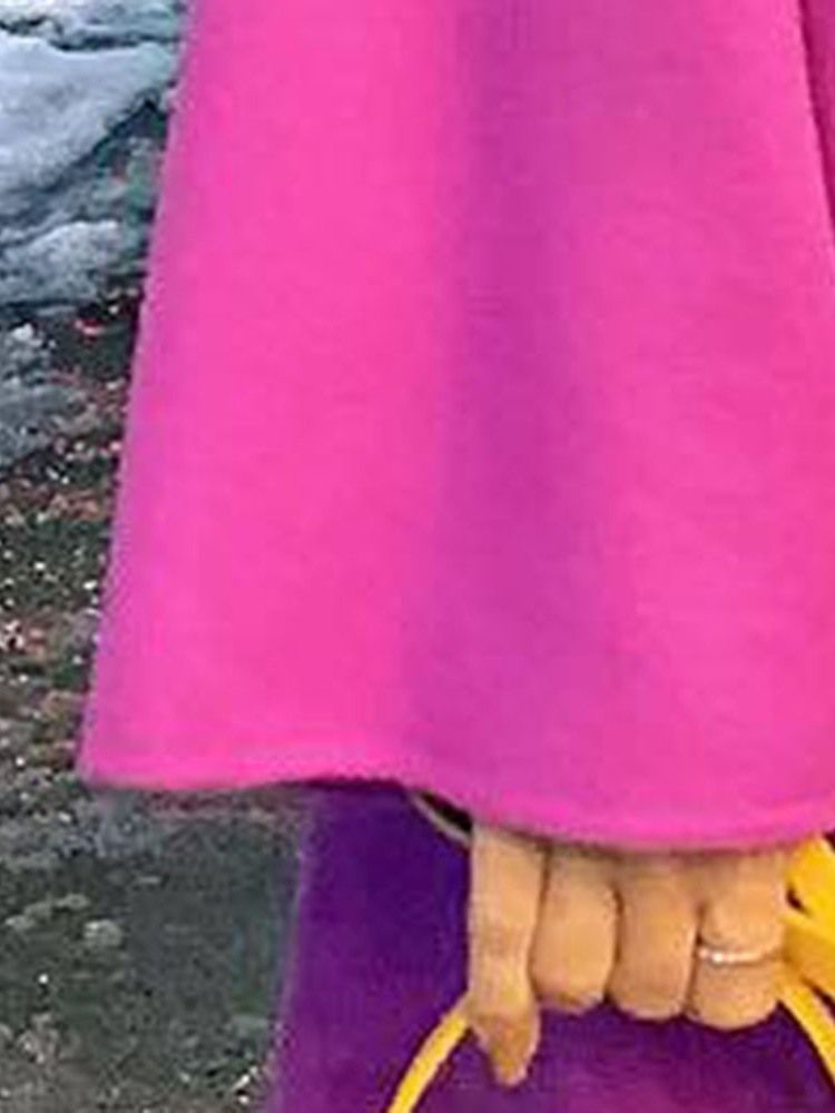 Lång Lös Långärmad Trenchcoat