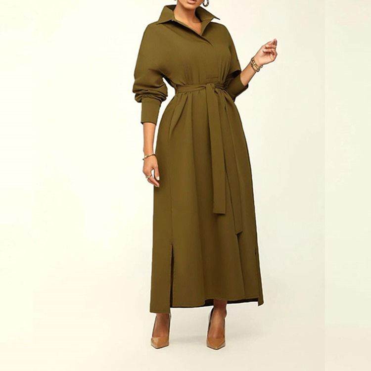 Långslagsbälte Långärmad Vanlig Trenchcoat