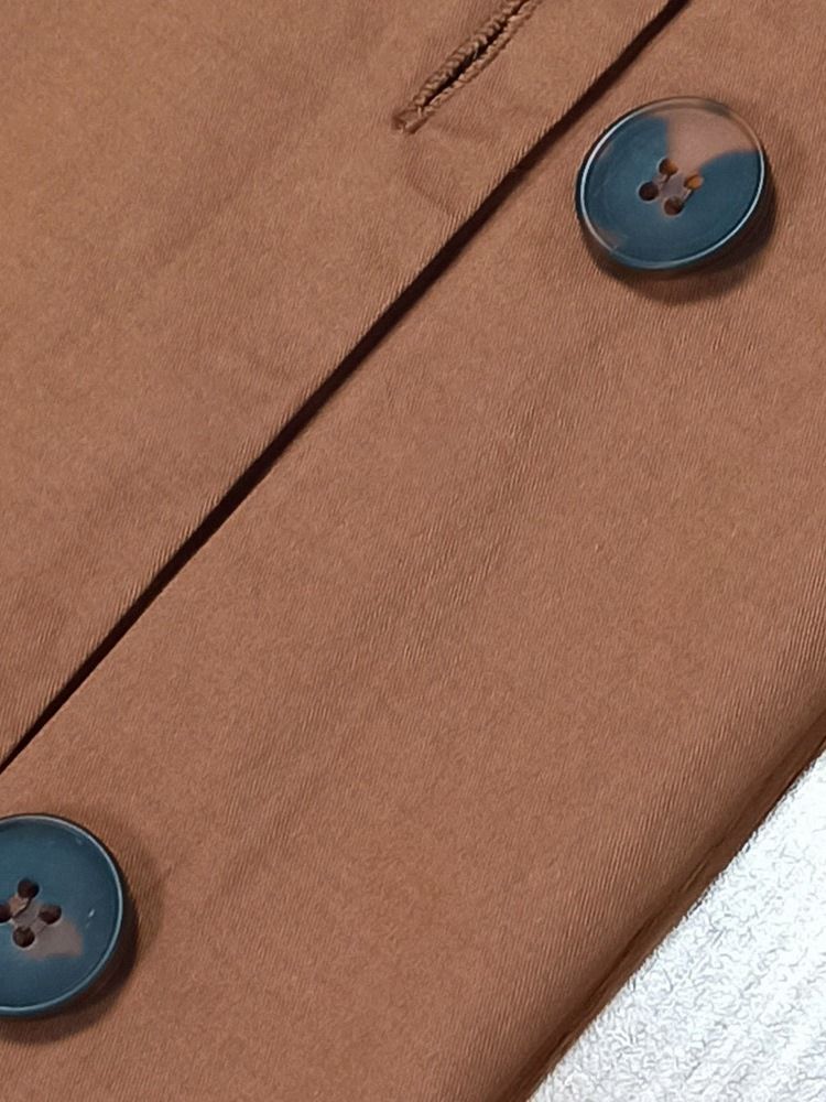 Lapel Enkelknäppt Patchwork Västerländsk Höst Trenchcoat För Kvinnor