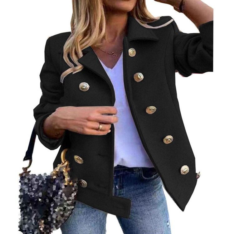 Dubbelknäppt Slim Vanlig Standard Lapel Overcoat