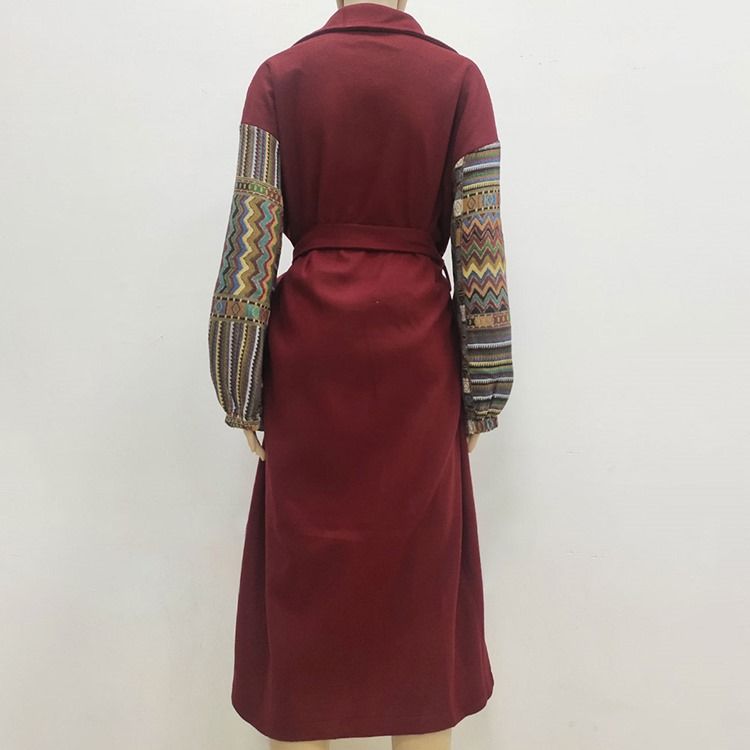 Lös Patchwork Lapel Vinteröverrock
