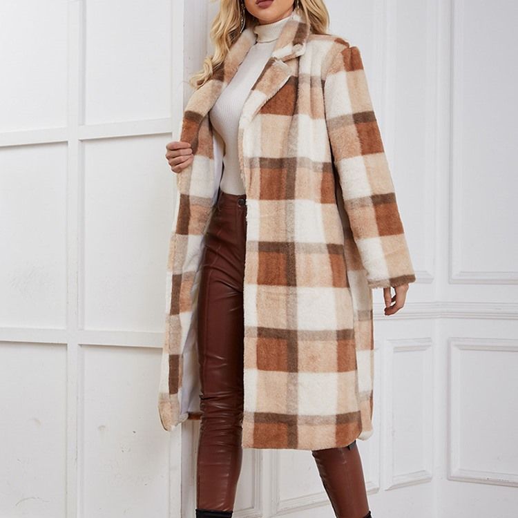 Vanlig A Line Vinter Lapel Overcoat