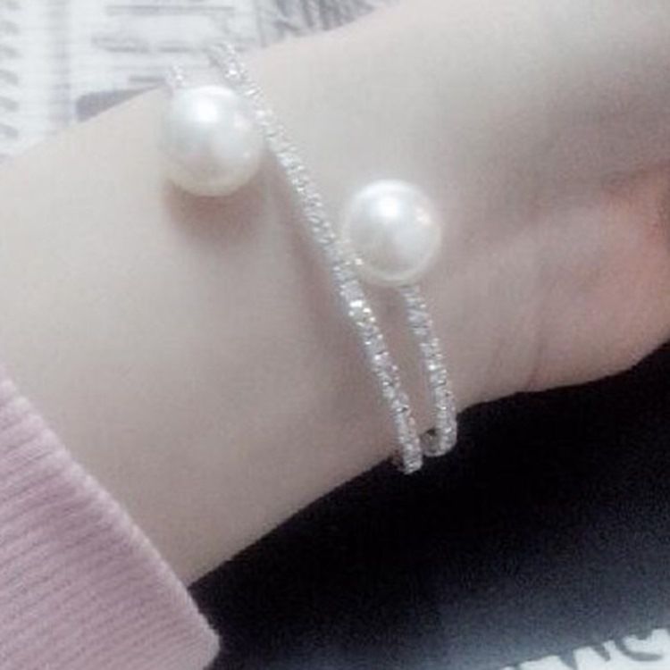 Full Rhinestone Pearls Inläggningsarmband