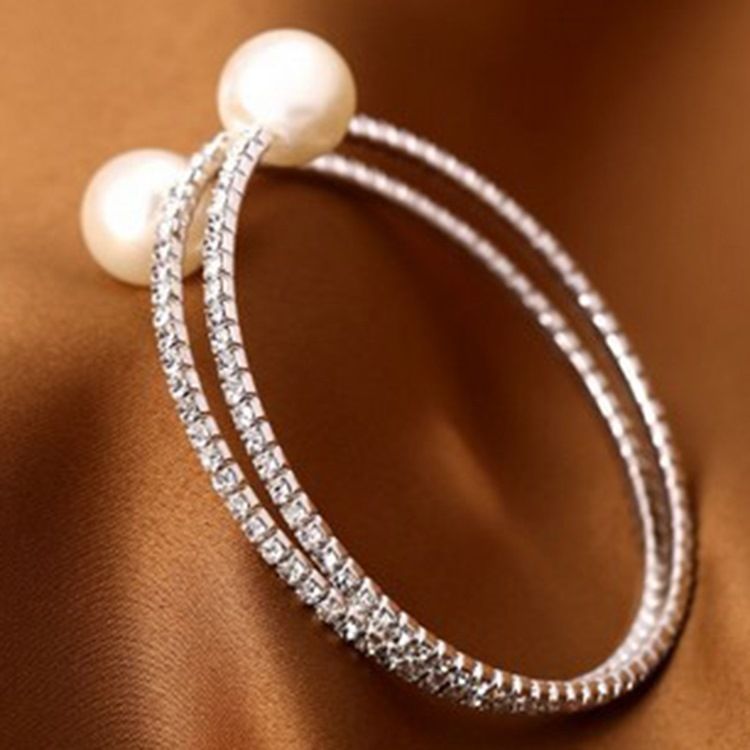 Full Rhinestone Pearls Inläggningsarmband