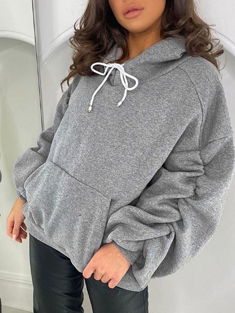 Patchwork Vanlig Standard Höst Hoodie
